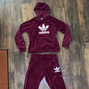 Adidas Logo Velour Tracksuit
